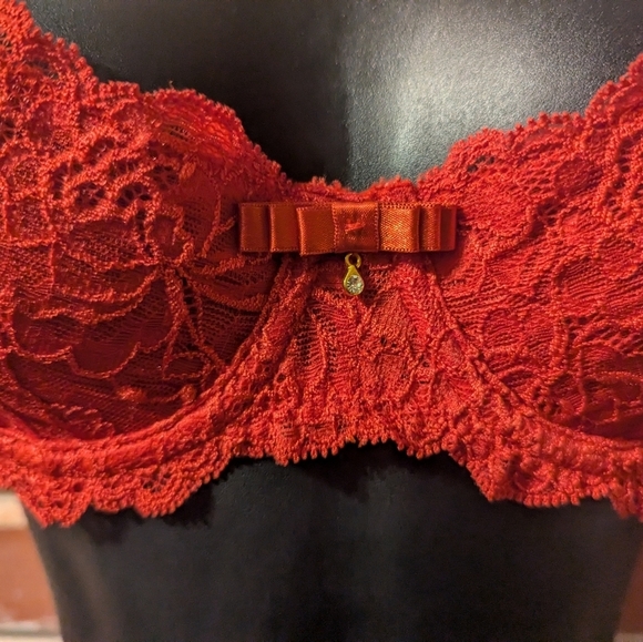 NWT Montelle Demi Cup Bra. 36A. Red. Beautiful strap. - Picture 10 of 11